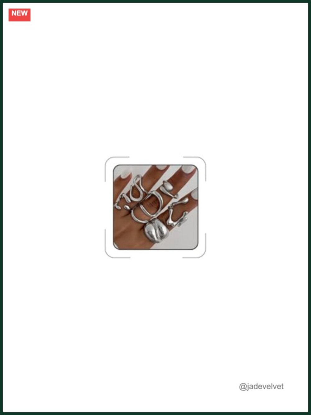 Chunky Stacking Rings Set Gold Silver Tone Adjustable Geometric Statement Ring